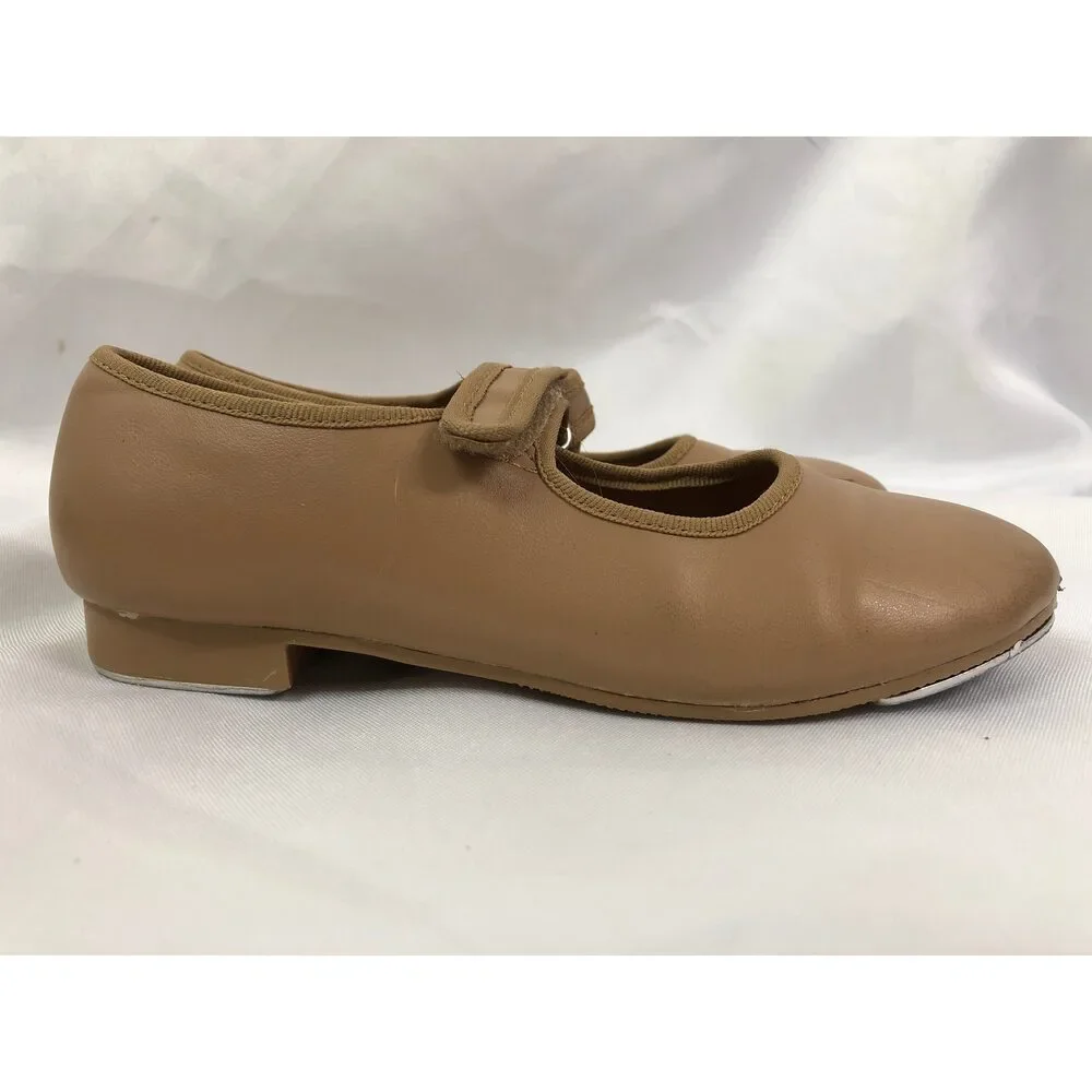 Pre-Owned Dance Tap Shoes Dance Class Child 13.5M Tan Mary Jane Easy Strap